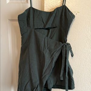 Elegant Forest Green Wrap Skirt